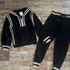 Black and Gold Women's Knit Set